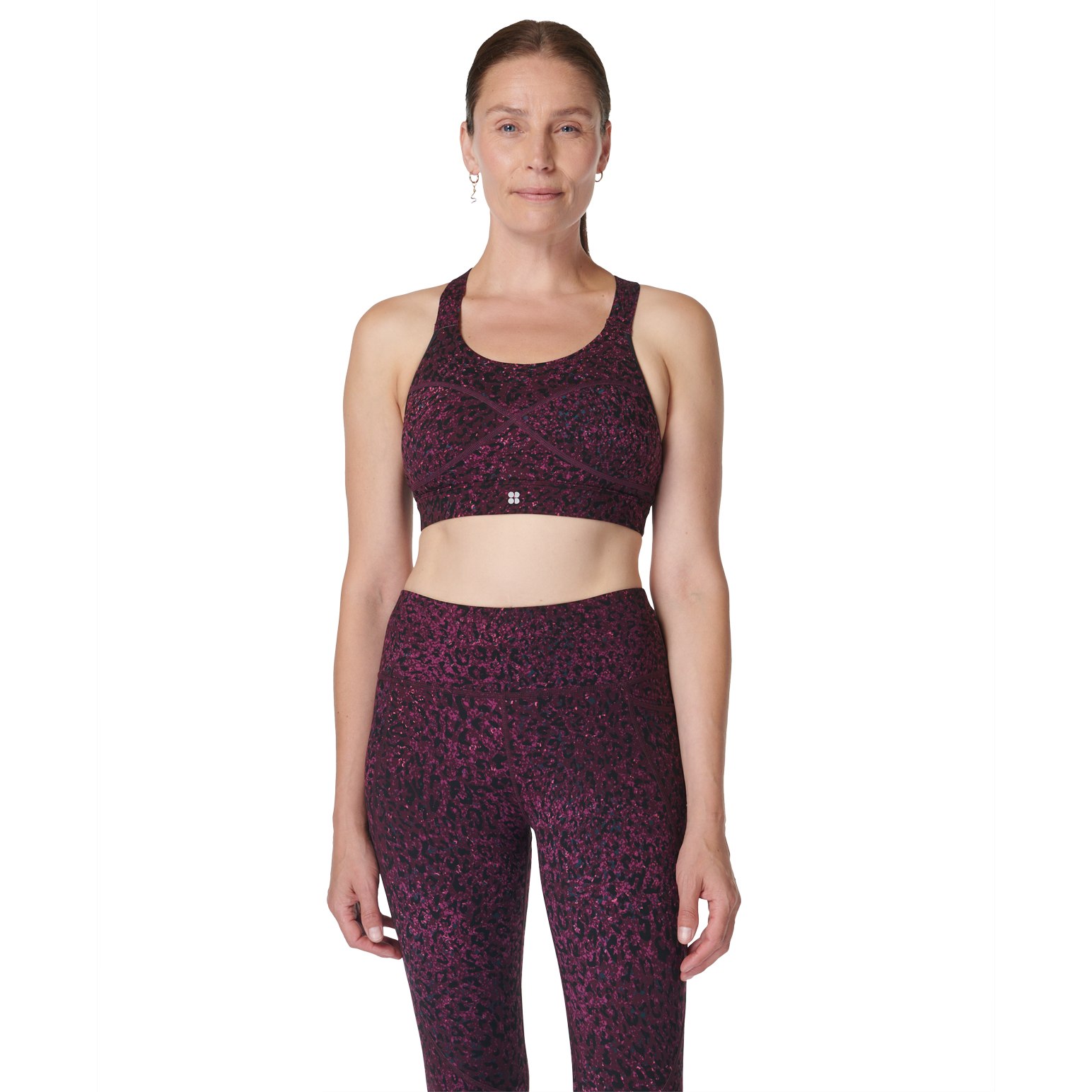 Sweaty Betty Power Medium Support Sports Bra Purple Dragonfly Print